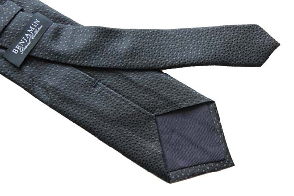 Benjamin Tie, Black with tonal dots, silk