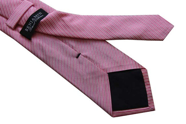 Benjamin Tie, Pink with white stripes, silk