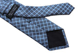 Benjamin Tie, Sky blue with brown plaid, silk