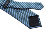 Benjamin Tie, Sky blue with forest green stripes, silk