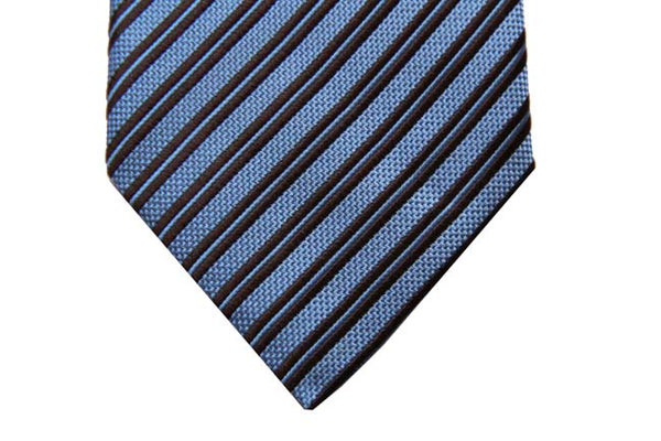 Benjamin Tie, Sky blue with brown stripes, silk