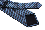Benjamin Tie, Sky blue with brown stripes, silk