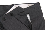 Bella Spalla Trousers: Grey Hopsack, Flat front, pure wool - Reda