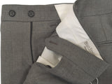 Bella Spalla Trousers Summer Grey, Flat front Wool Hopsack - Guabello