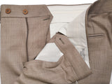Bella Spalla Trousers Oatmeal Beige, Flat front Wool Hopsack - Guabello
