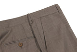 Bella Spalla Trousers: Sand Sharkskin, Flat front, pure wool - Reda
