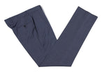 Bella Spalla Trousers: French Blue, Flat front, pick and pick pure wool - Reda