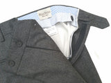 Bella Spalla Trousers: Medium grey melange, flat front, wool flannel