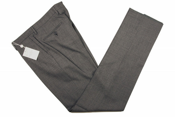 Bella Spalla Trousers: Medium Gray, flat front, wool fresco