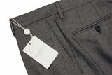 Bella Spalla Trousers: Medium Gray, flat front, wool fresco