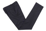 The Wardrobe Trousers Dark Navy Flat front, side adjusters VBC Wool Doeskin Flannel