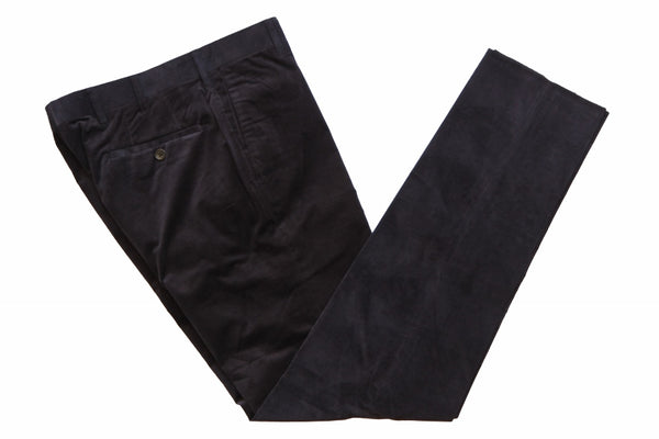 Benjamin Trousers, Navy baby wale corduroy, flat front, cotton