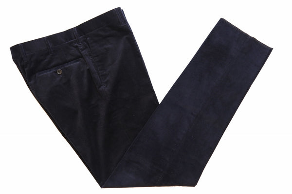 Benjamin Trousers, Navy fine wale corduroy, flat front, cotton