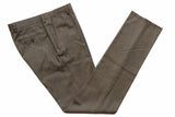 Benjamin Trousers Earthy Grey Herringbone Flat Front Wool