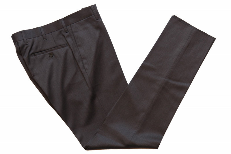 Benjamin Trousers, Medium/dark grey, flat front, wool