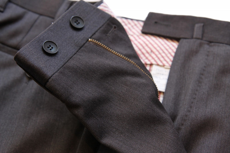 Benjamin Trousers, Medium/dark grey, flat front, wool