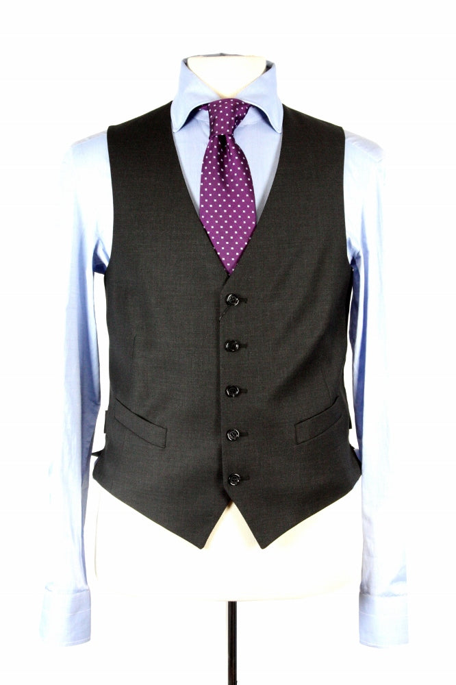 Benjamin Suit Separates Vest: 41/42R, Charcoal grey, 5-button, super 140's wool