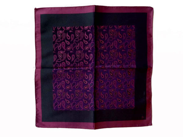 Massimo Bizzocchi Pochette, Mauve &amp; violet paisley, pure silk