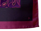 Massimo Bizzocchi Pochette, Mauve &amp; violet paisley, pure silk