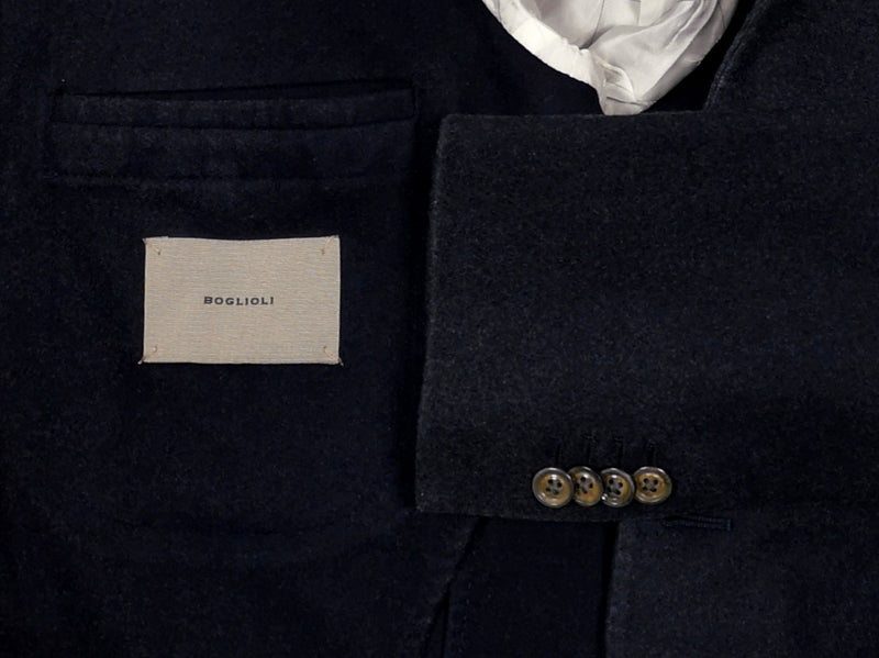 Boglioli Sport Coat: 47/48R, Dark navy blue 3-button Pure wool