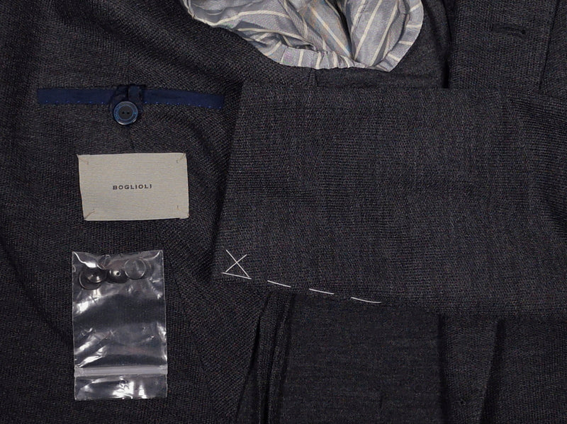 Final Sale Boglioli Sport Coat: 43/44R, Grey weave 3-button Wool blend