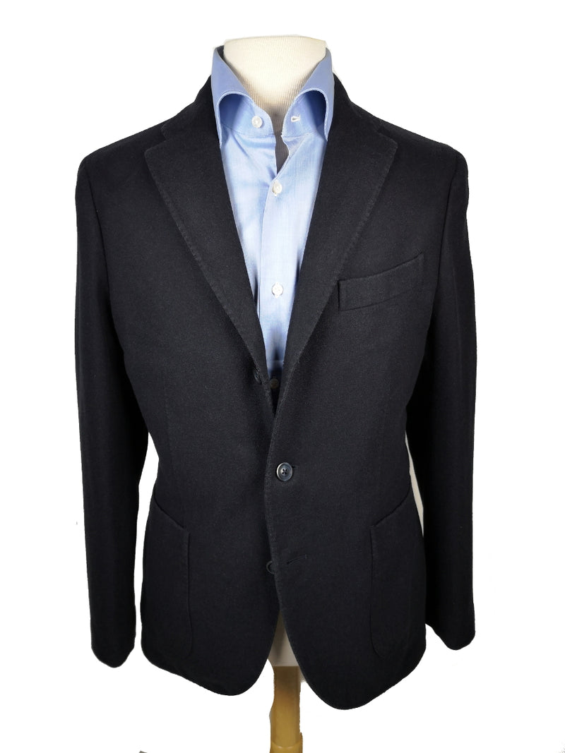 Final Sale Boglioli Sport Coat: 46L, Dark navy blue 3-button Pure wool