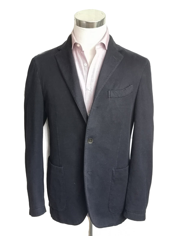 Boglioli Sport Coat 39/40R Midnight Blue 3-button Cotton/Poliamid