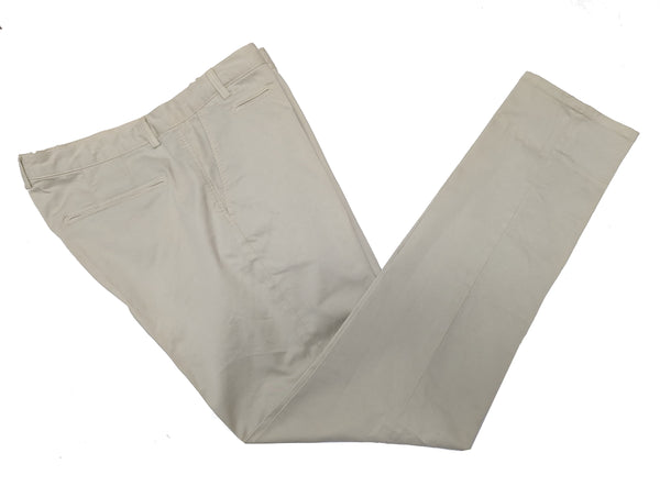 Boglioli Trousers 36 Light Beige Flat Front Cotton