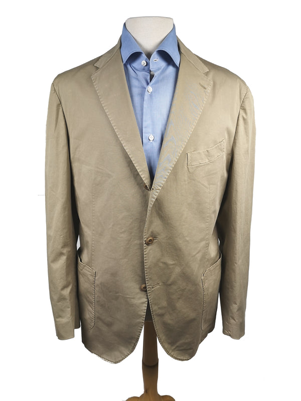 Final Sale Boglioli Suit 46/47, Khaki beige 3-button Cotton/Elastane