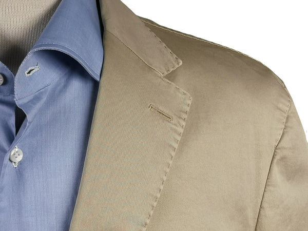 Final Sale Boglioli Suit 46/47, Khaki beige 3-button Cotton/Elastane