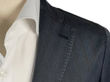 Boglioli Sport Coat 36R Washed navy blue herringbone 3-button Wool