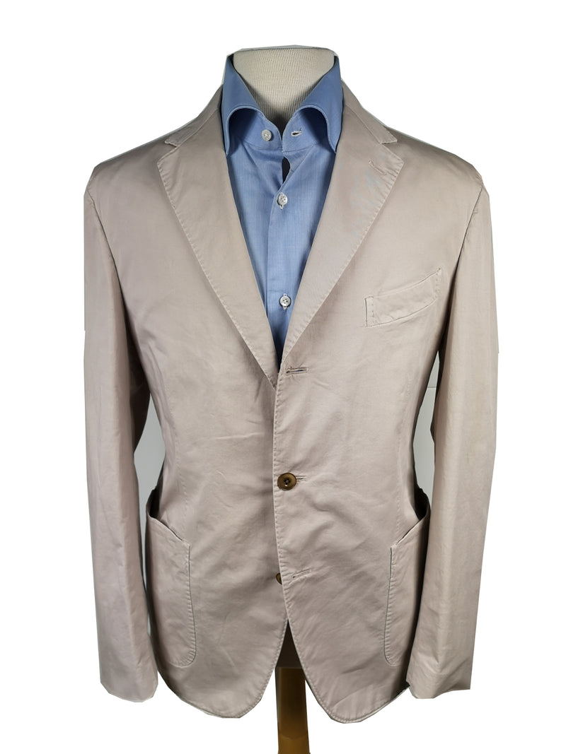 Final Sale Boglioli Suit 46/47R, Light beige 3-button Cotton/Elastane