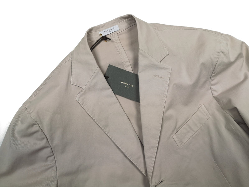 Final Sale Boglioli Suit 46/47R, Light beige 3-button Cotton/Elastane