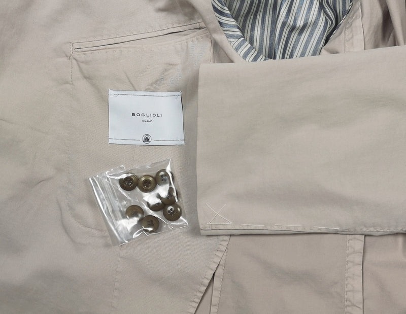 Final Sale Boglioli Suit 46/47R, Light beige 3-button Cotton/Elastane