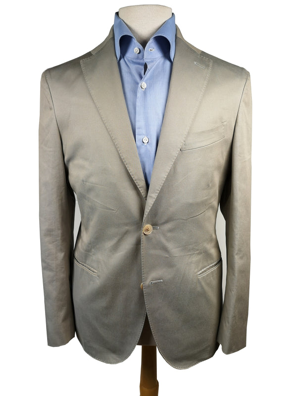 Boglioli Suit 43/44R, Sage-beige 3-button Cotton/Elastane Solaro
