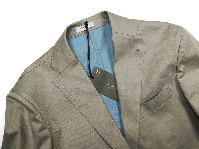 Boglioli Suit 43/44R, Sage-beige 3-button Cotton/Elastane Solaro