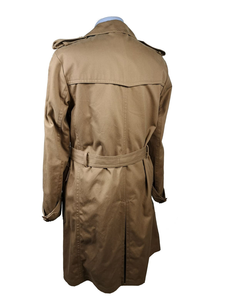 Boglioli Trench Coat 38R Tan Double Breasted Cotton/Cashmere