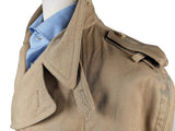 Boglioli Trench Coat 38R Tan Double Breasted Cotton/Cashmere