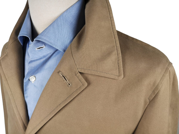 Boglioli Trench Coat 38R Tan Single Breasted Cotton/Cashmere