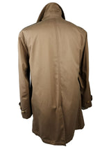 Boglioli Trench Coat 38R Tan Single Breasted Cotton/Cashmere