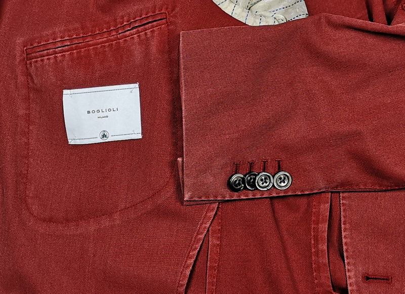 Boglioli Sport Coat 41/42R, Washed red-orange 3-button Wool