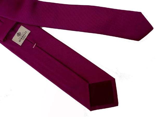 Borrelli Tie: Dark magenta, pure silk