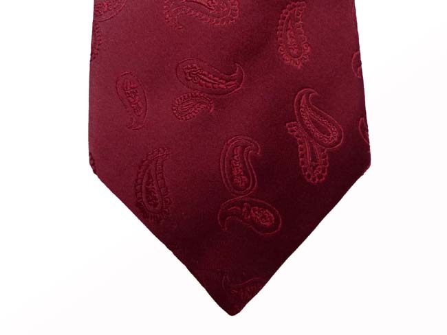 Borrelli Tie: Burgundy paisleys, pure silk