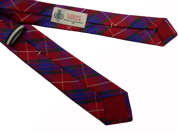 Borrelli Tie: Red plaid, pure silk