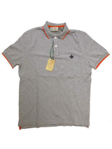 Borrelli Polo Shirt Medium Grey with Orange Cotton pique