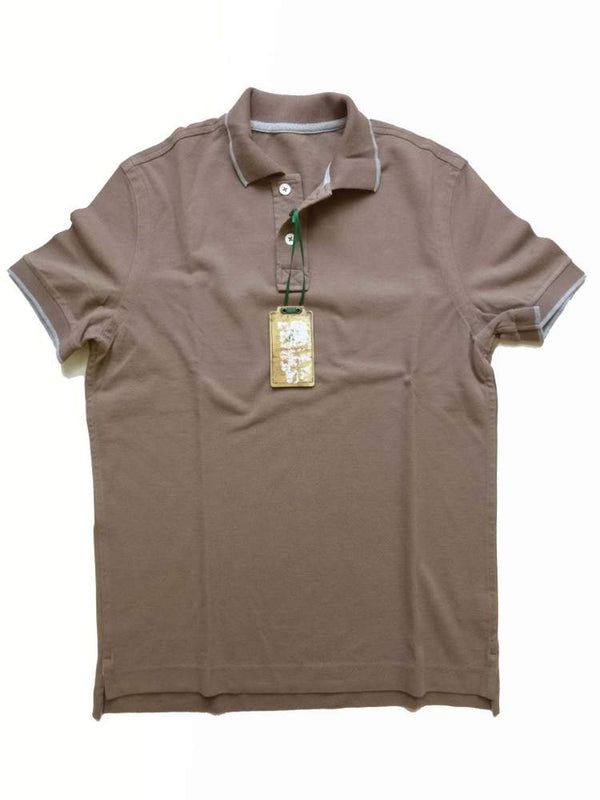 Borrelli Polo Shirt X-Small Cocoa brown Cotton pique