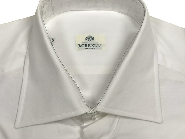 Borrelli Shirt 15: White point collar cotton - slight damage