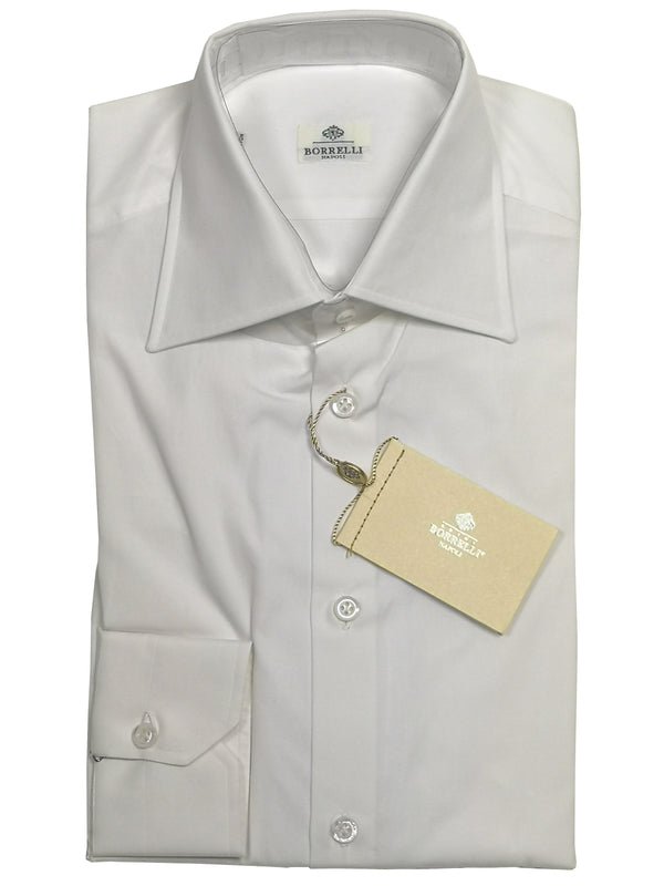 Borrelli Shirt 15: White point collar cotton - slight damage