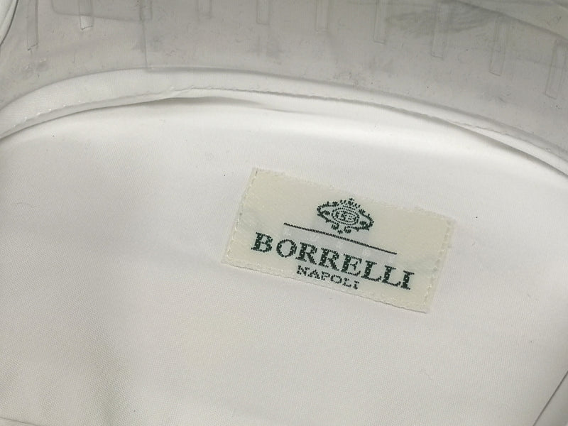 Borrelli Shirt 16: White point collar cotton French Cuff - slight damage