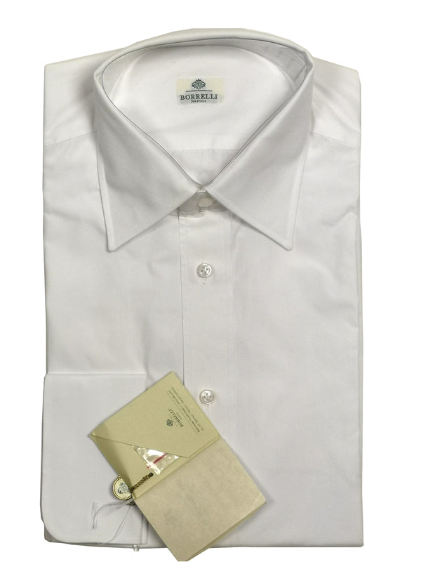 Borrelli Shirt 15.75 White Cotton French Cuffs